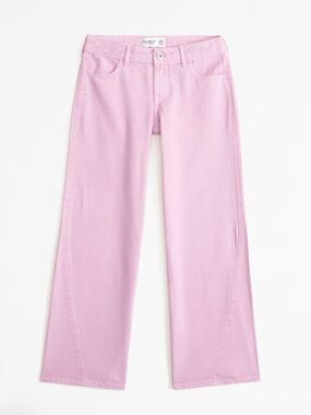 NWOT Abercrombie kids, girls lightweight low rise baggy jeans, pink, 9/10